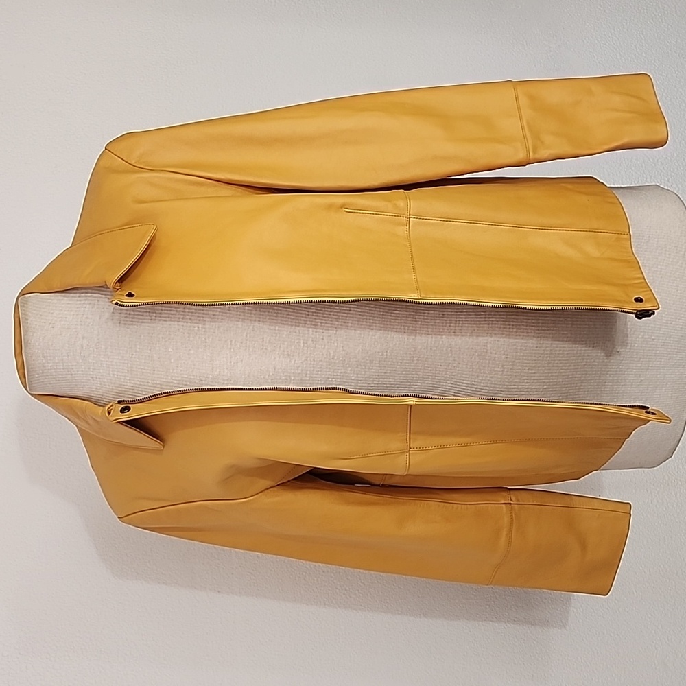 Pendleton Jacket 100% Leather Mustard Yellow Size M - Picture 4 of 16